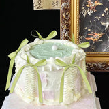 12 PCS Green Bow Cake Topper Coquette Ribbons Bows Cake for Decorating