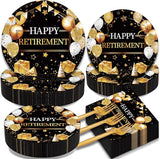 200 Pcs Retirement Party Plates and Napkins Set Happy Retirement