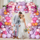 Ouddy Party Pink Purple Balloons Garland Arch Kit, Different Sizes 18