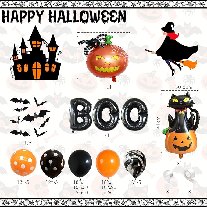 Halloween Balloon Arch Garland Kit Orange and Black Balloon Arch Kit