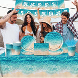 Beach Party Supplies 142Pcs Ocean Waves Birthday Party Supplies