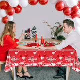 3 pcs Valentines Day Tablecloths Happy Valentines Day Plastic