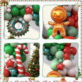 Christmas Tree Garland 120 PC Metallic Green and Red Balloon Garland
