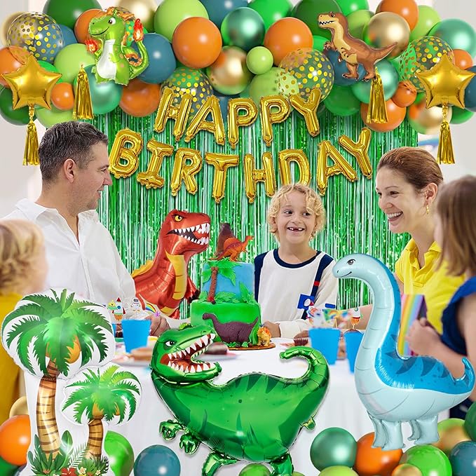 Dinosaur Birthday Party Decorations Supplies 124Pcs Dinosaur Green