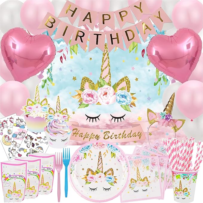Unicorn Birthday Decorations Unicorn Party Supplies for Girls
