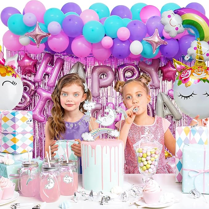Unicorn Theme Birthday Party Decorations Supplies Rainbow Unicorn