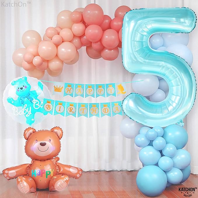 KatchOn, Big Light Blue 5 Balloon Number - 40 Inch | Light Blue