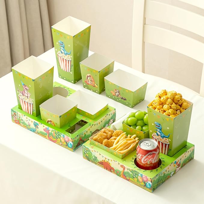 Movie Night Snack Trays 120pcs Include 20 Dinosaur Party Snack Trays