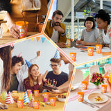 Cholemy 50 Pcs Groovy Plastic Cups Birthday Party Favors 12 oz