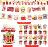 59 Pcs Popcorn Birthday Party Supplies Carnival Circus Movie Night
