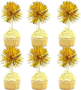 Gyufise 30Pcs Foil Firework Cupcake Toppers Sparkle Tinsel Cake #20