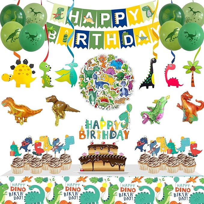 Dinosaur Birthday Decorations 104 Piece Dinosaur Party Decorations