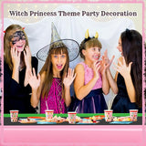 Oudain 2 Pcs Witch Princess Theme Party Pink & Green & Black Party