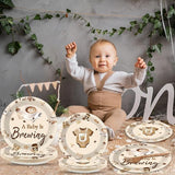 96 Pcs Coffee Baby Shower Party Plates Napkins Tableware Set A Baby