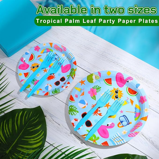 Havawish 240 Pcs Summer Hawaii Paper Tableware Napkins Beach Party