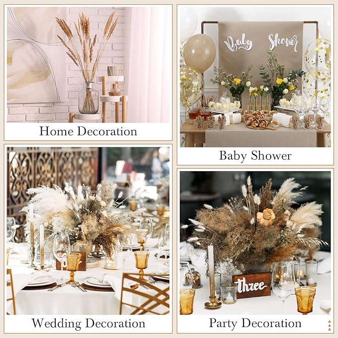 400 Pcs Dried Pampas Grass Decor Bulk 17 Inch White Dried Reed Grass