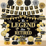Retirement Party Decorations for Men Black Gold Happy Retirement