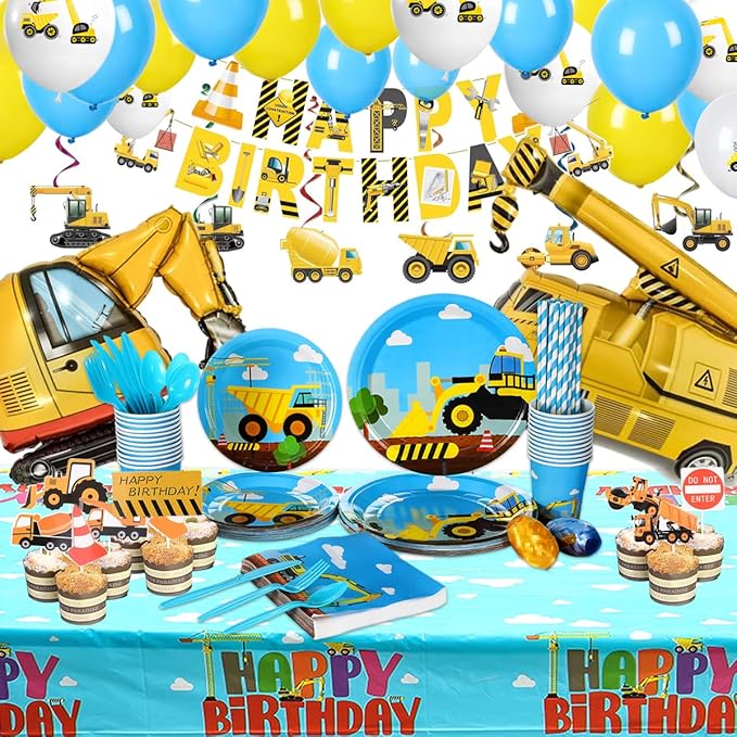 Construction Birthday Party Supplies Set For Boys 24 Guests Dump