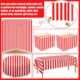 PIXHOTUL Carnival Tablecloth Roll 100 Ft Red and White Striped