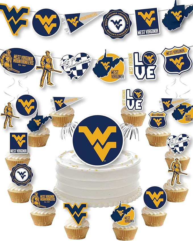 West Virginia Party Supplies for Football, Birthday Gift, WVU
