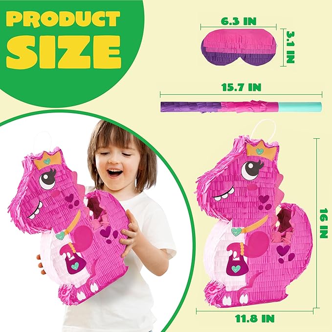 Dinosaur Girl Pinata with Stick for Adult Party Decorations Fun