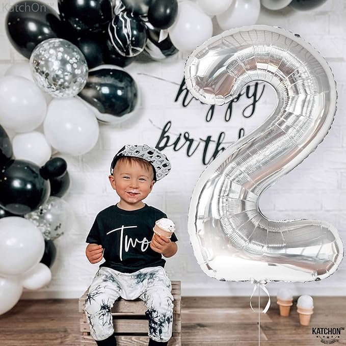 KatchOn, Big Silver Number 2 Balloon - 40 Inch | Silver 2 Balloon