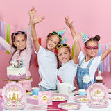 96pcs Princess Birthday Party Decorations Pink Princess Scalloped
