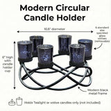 Halloween Candle Holder Centerpiece Decoration Black Metal Iron 6
