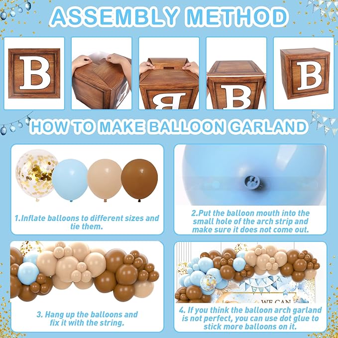 We Can Bearly Wait Baby Shower Decorations Teddy Bear Boho Balloons