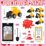 12 Set Construction Party Favors Truck Vehicle Set with Sand