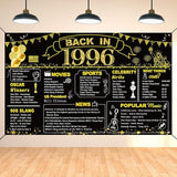 DARUNAXY 30th Birthday Black Gold Party Decoration, Back in 1996