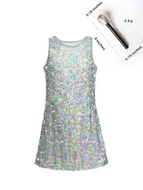 Sinkawa Jackets Girls Sequin Dress Sparkly Sleeveless Costume Prom