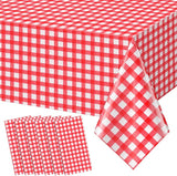 6pcs 54X108inch Red Checkered Tablecloth,Red Gingham Tablecloths
