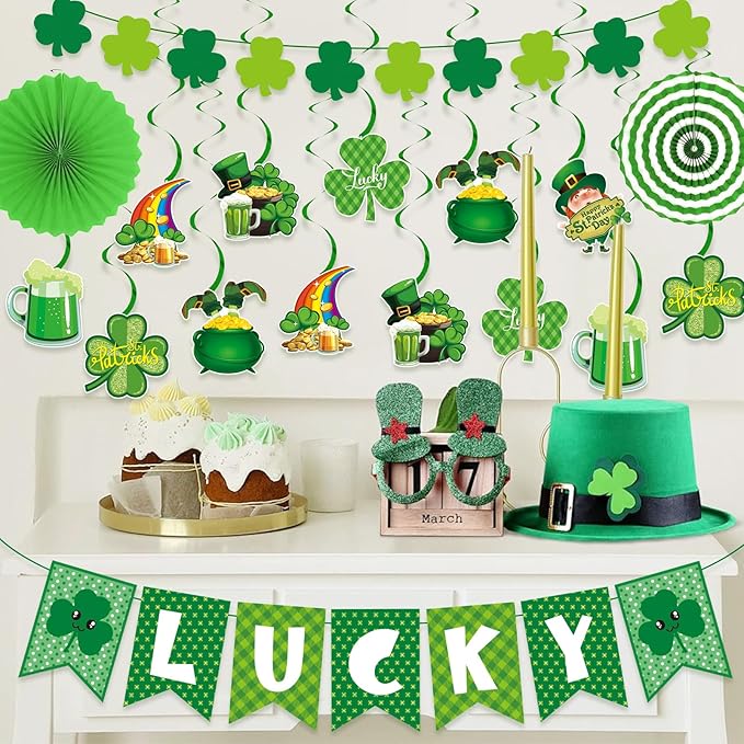 Pre Strung St Patricks Day Decorations Shamrock St Patricks Day