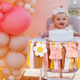 Groovy One First Birthday High Chair Banner - Baby Shower, Hippie