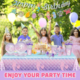 146Pcs Shell Plates and Napkins Iridescent Mermaid Party Supplies
