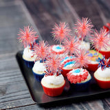 Gyufise 30Pcs Foil Firework Cupcake Toppers Sparkle Tinsel Cake #31