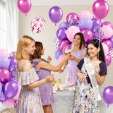 61pcs Pink and Purple Balloons, 12 Inch Purple Pink Confetti