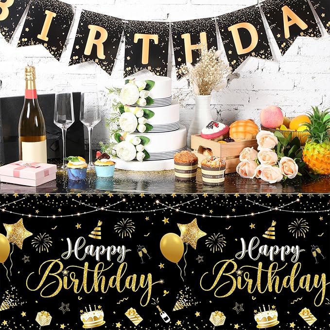 Tudomro 1 Pcs Happy Birthday Tablecloths Happy Birthday Party Decorati