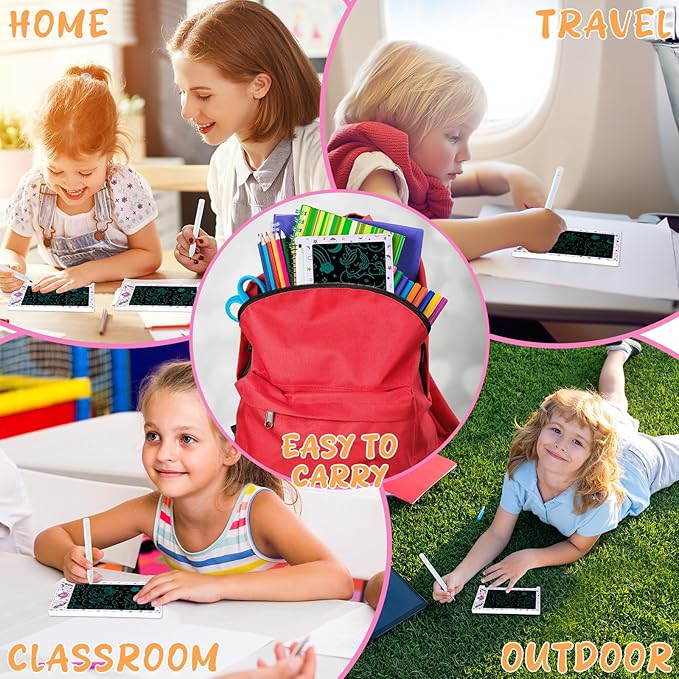 12 Pack Unicorn Party Favors Mini LCD Writing Tablet for Kids 4.6