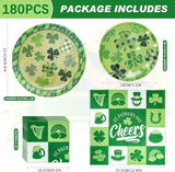 180PCS St Patrick's Day Party Supplies Shamrock Paper Plates &