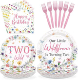 96Pcs Wildflower 2nd Birthday Decoration Our Little Wildflower Is