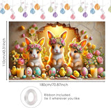 Easter Banner Polyester 43x70.86 Inches Banner Easter for Home Decor