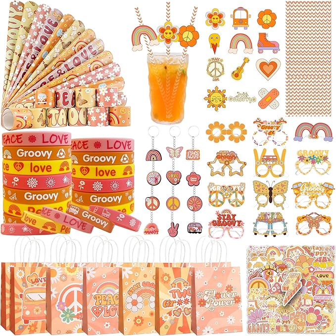 Groovy Party Favors Hippie Retro Boho Themed Birthday Party