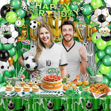 Soccer Party Decorations 255PCS Green Soccer Birthday Party Supplies