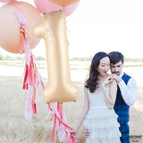 KatchOn, Giant 1 Balloon Number - 40 Inch Beige | Number One Balloon