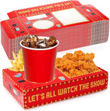 50Pcs Movie Night Snack Trays Hold Popcorn Candy Food Drink