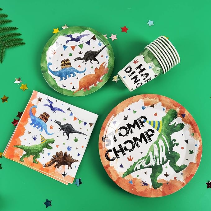 Watercolor Dinosaur Party Supplies Disposable Dinosaur Party