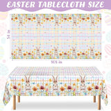 QZYL 2 Pack Easter Tablecloth Disposable, 54" x 108" Easter