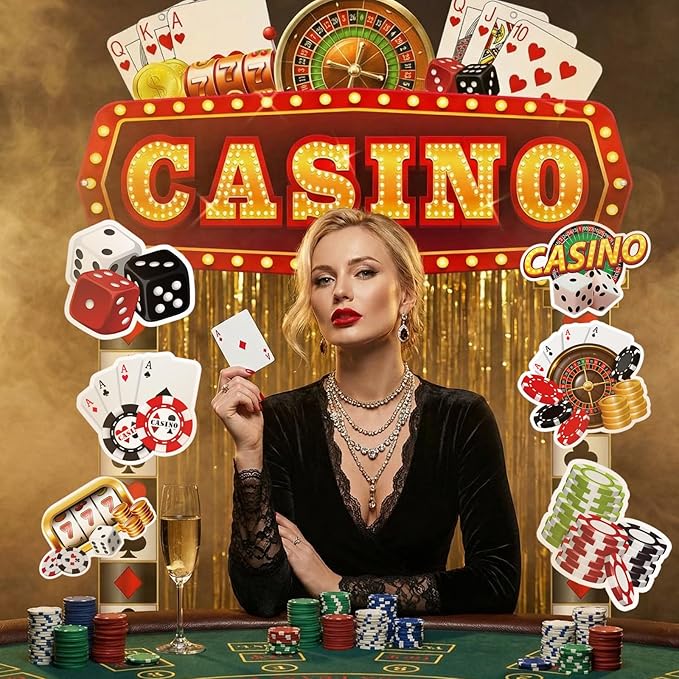 10 Pcs Casino Theme Party Decorations Casinos Night Porch Sign